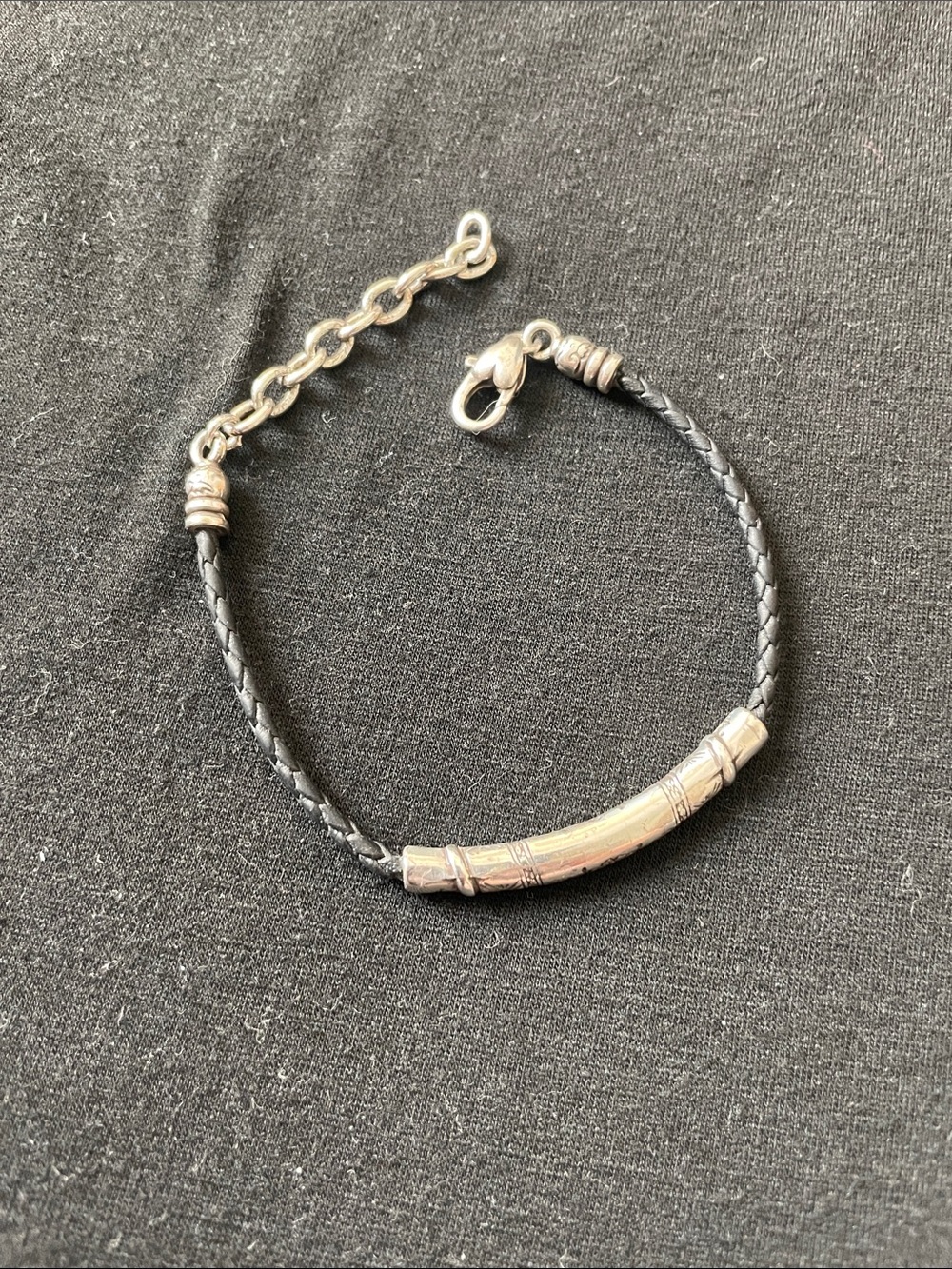 Brighton silver and black rope bracelet